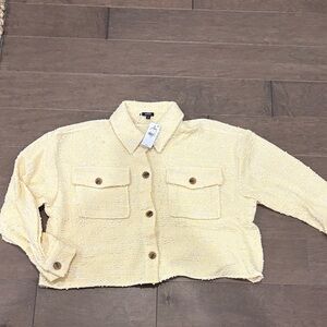 Express Light Yellow Textured Jacket nwt